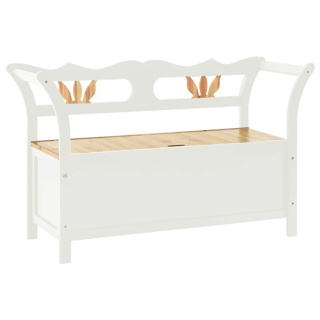 Banc Blanc 107x45x75,5 cm Bois de sapin solide