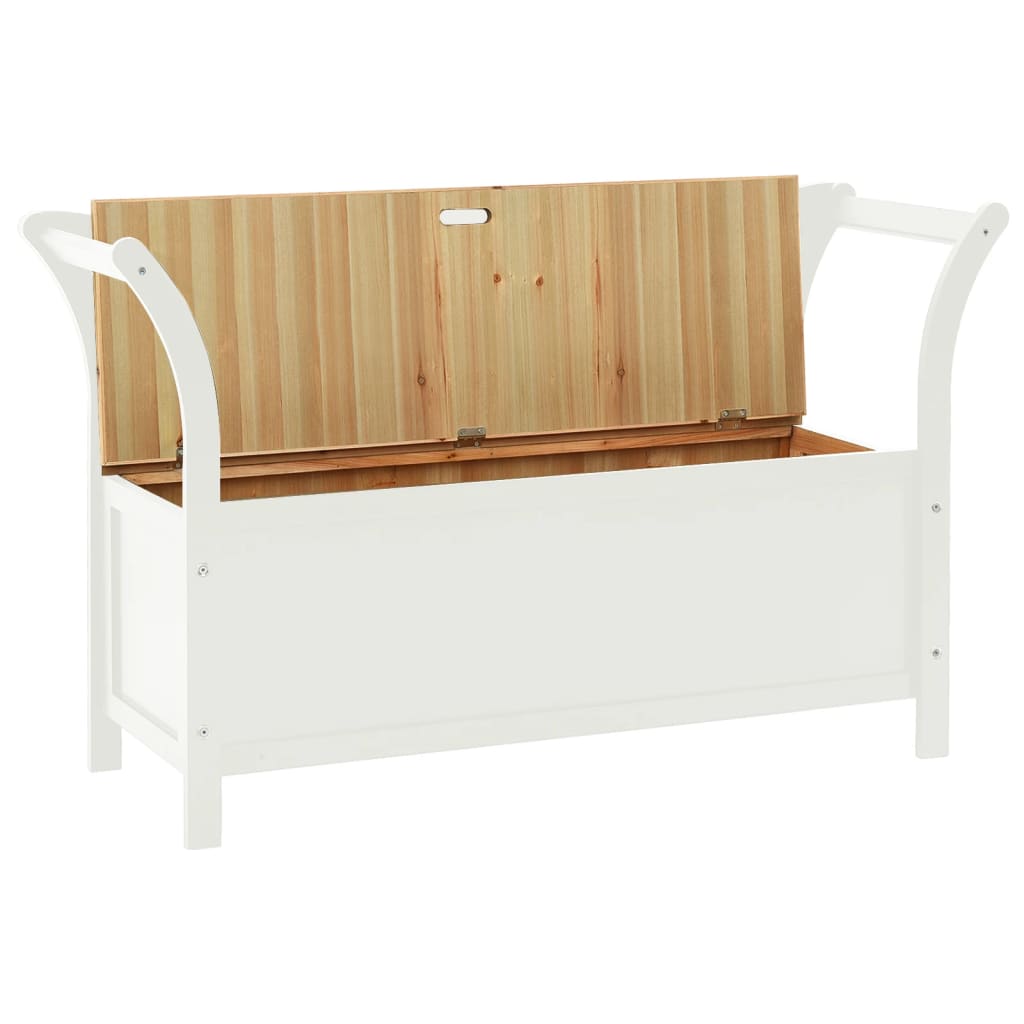 Banc Blanc 107x45x75,5 cm Bois de sapin solide