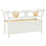 Banc Blanc 107x45x75,5 cm Bois de sapin solide