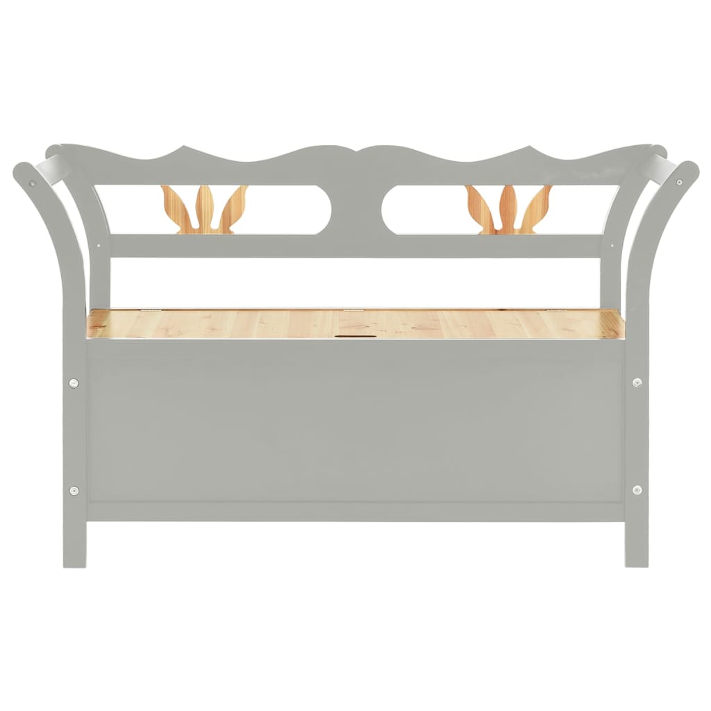 Banc Gris 107x45x75,5 cm Bois de sapin solide