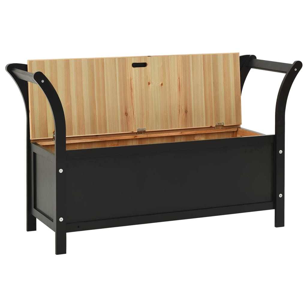 Banc Noir 107x45x75,5 cm Bois de sapin solide