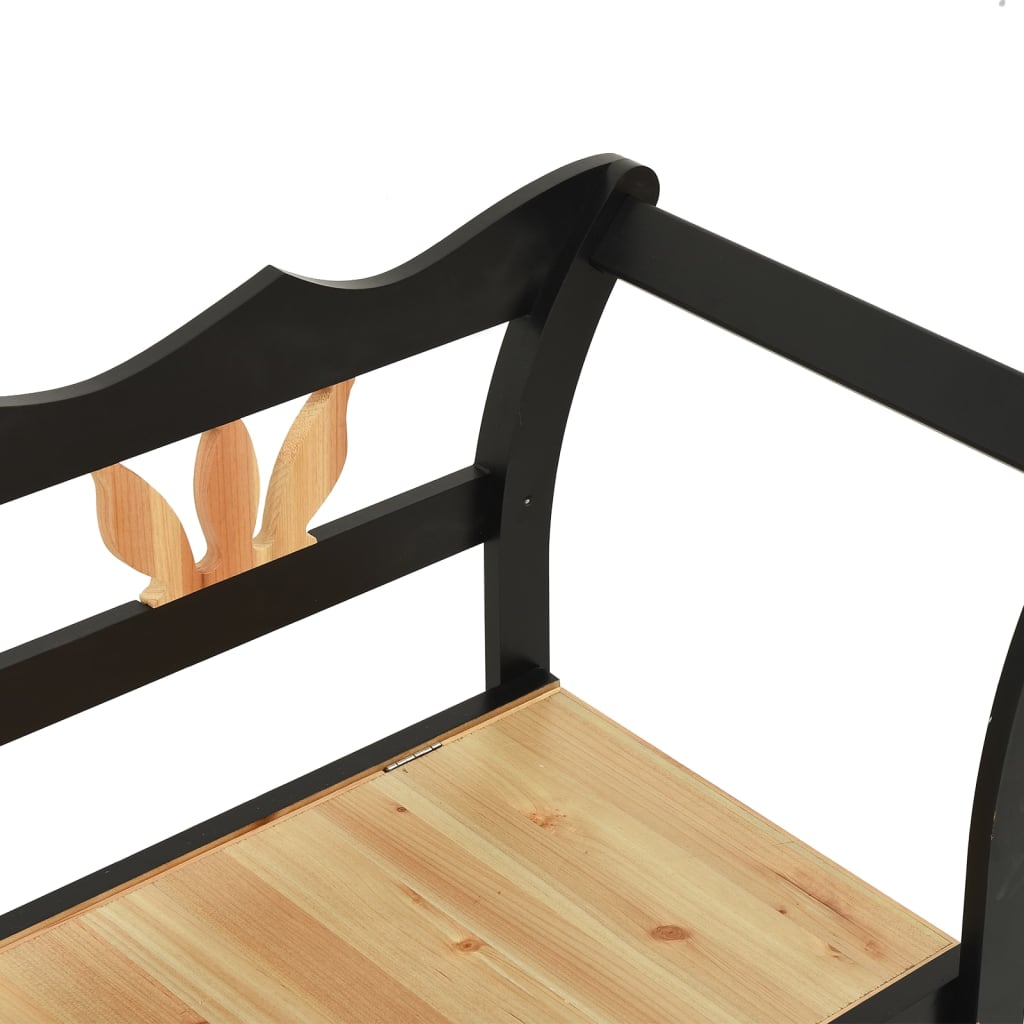 Banc Noir 107x45x75,5 cm Bois de sapin solide