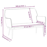 Dunkelgraue Bank 108x79x79 cm Samt