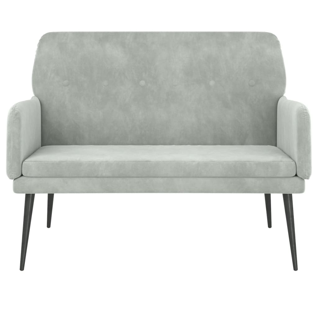 Banc Gris clair 108x79x79 cm Velours