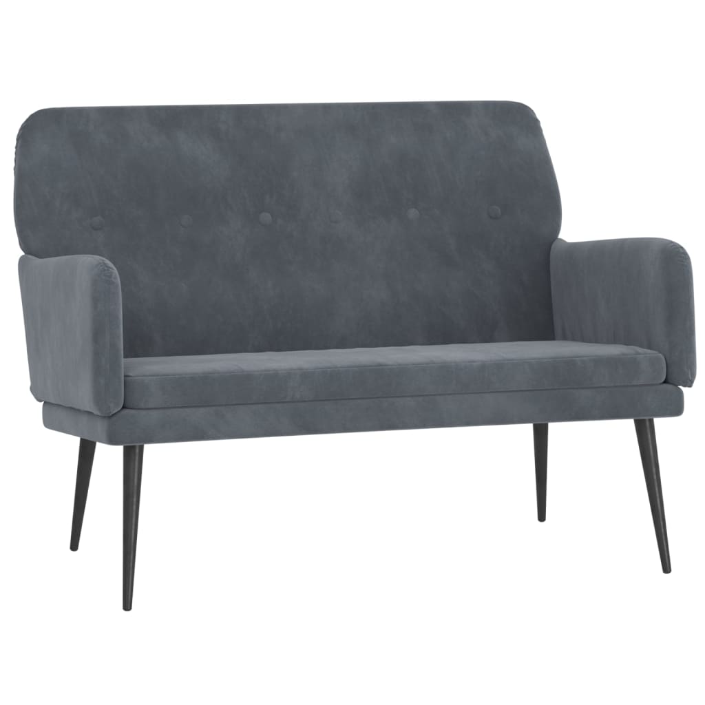 Banc Gris foncé 108x79x79 cm Velours