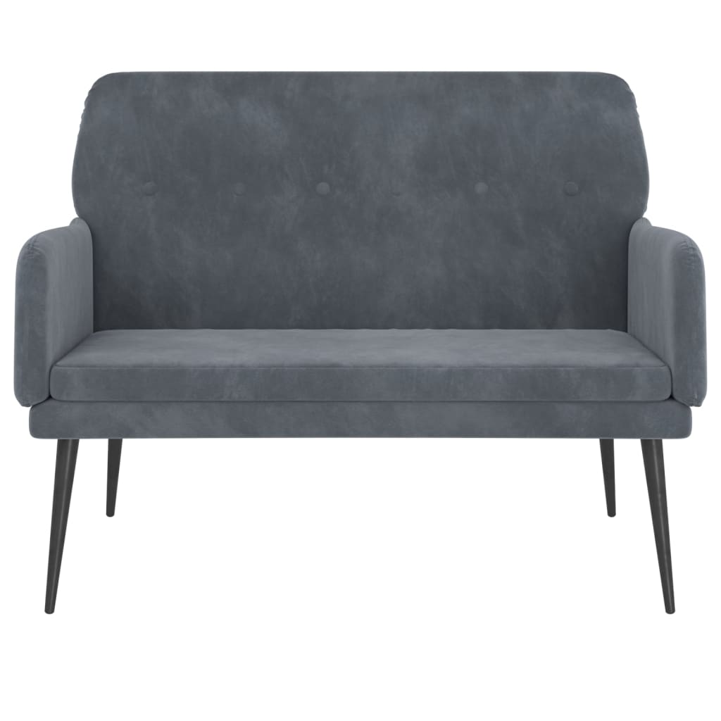 Banc Gris foncé 108x79x79 cm Velours