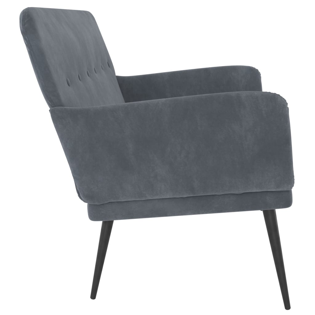 Banc Gris foncé 108x79x79 cm Velours