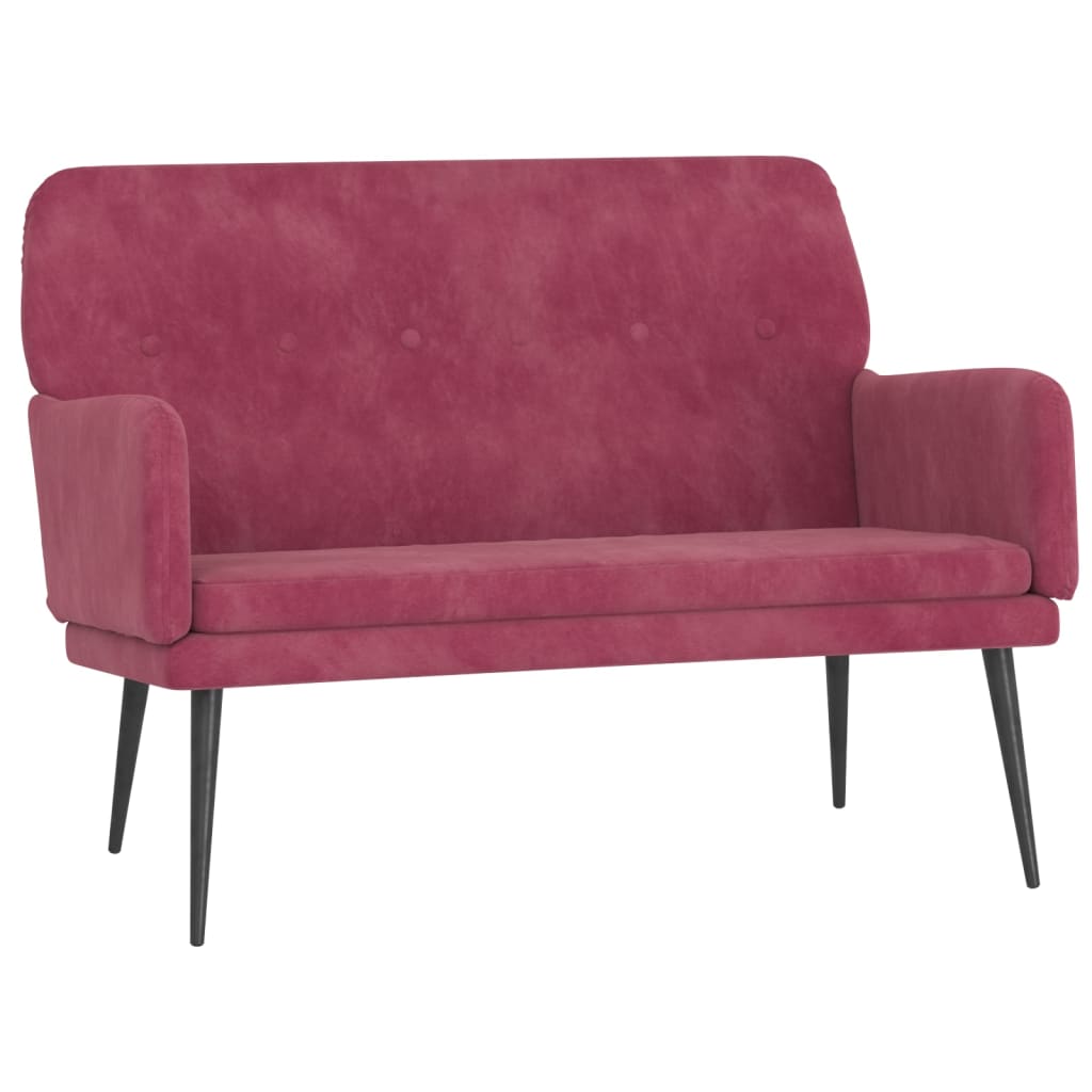 Banc Rouge bordeaux 108x79x79 cm Velours