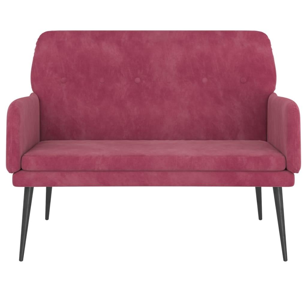 Banc Rouge bordeaux 108x79x79 cm Velours