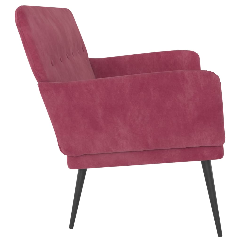 Banc Rouge bordeaux 108x79x79 cm Velours