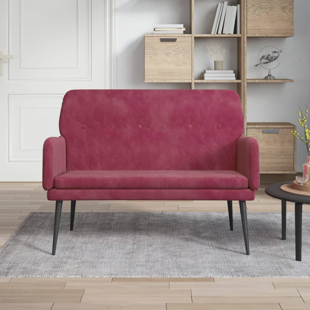 Banc Rouge bordeaux 108x79x79 cm Velours