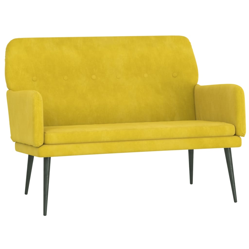 Banc Jaune 108x79x79 cm Velours