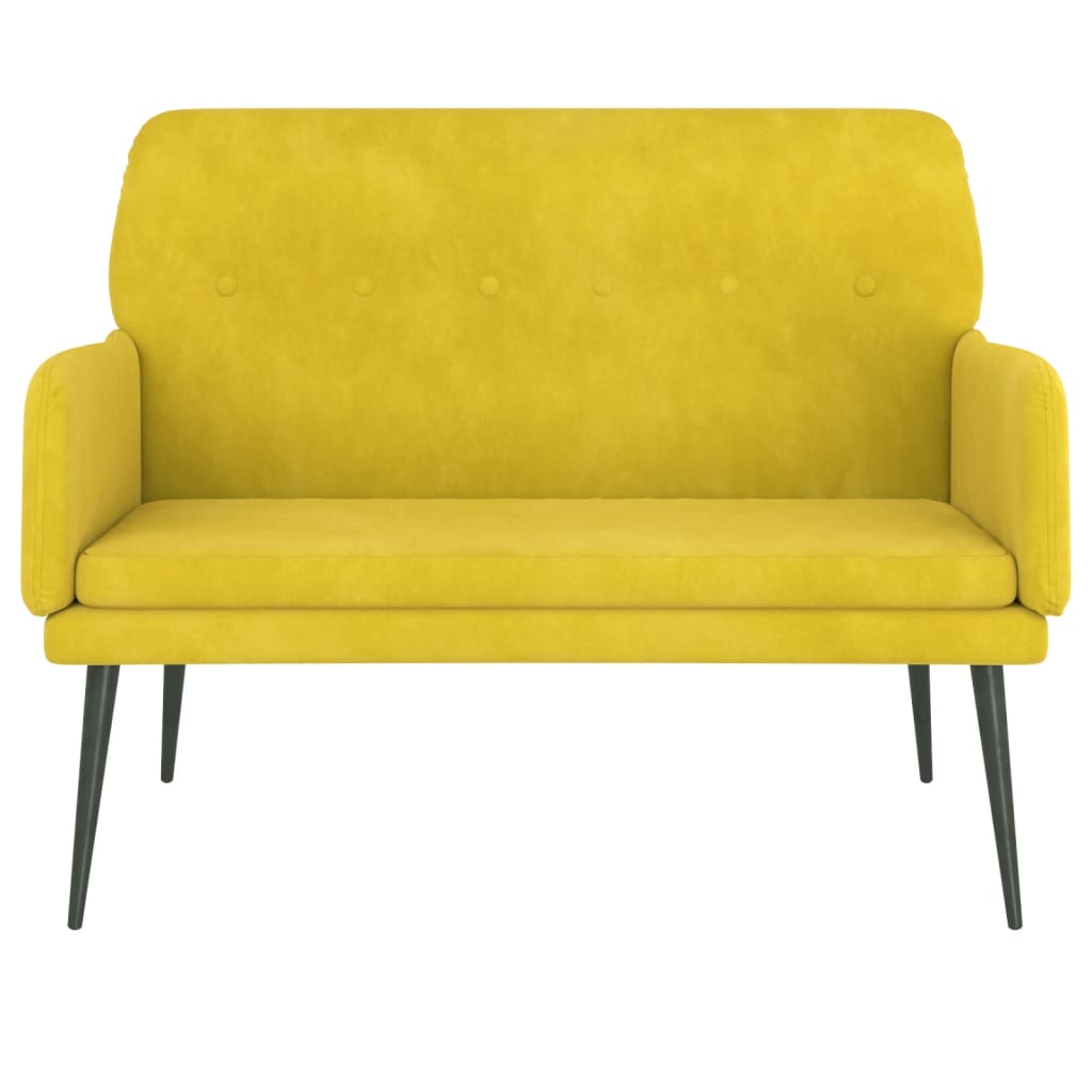 Banc Jaune 108x79x79 cm Velours