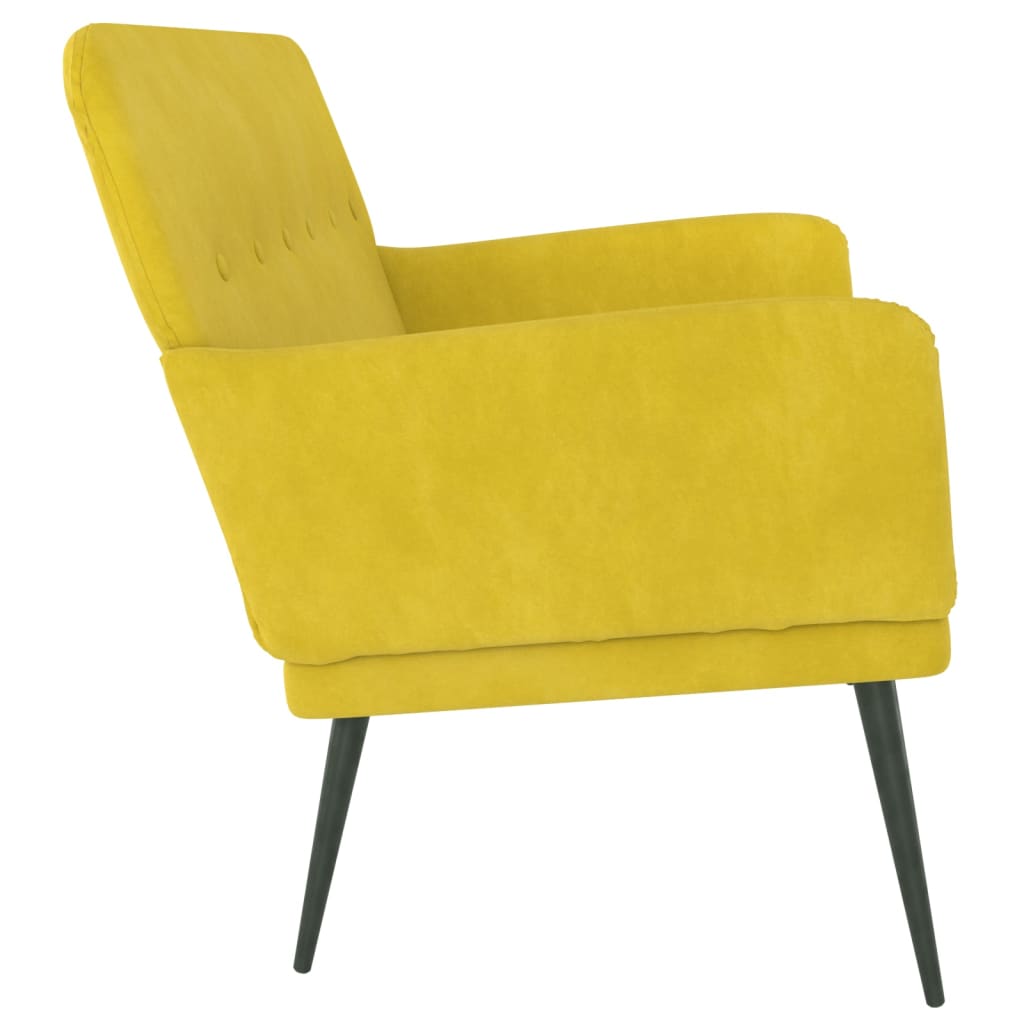 Banc Jaune 108x79x79 cm Velours