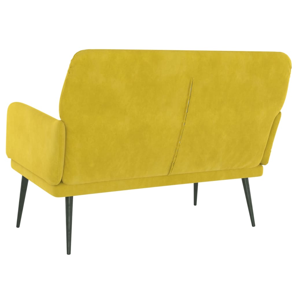 Banc Jaune 108x79x79 cm Velours