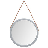 Miroir mural avec sangle Argenté Ø 45 cm