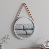 Miroir mural avec sangle Argenté Ø 45 cm