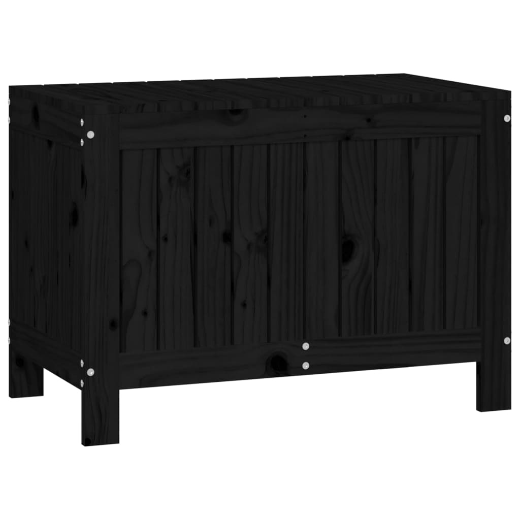 Boîte de rangement de jardin Noir 76x42,5x54 cm Bois massif pin