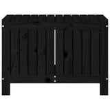 Boîte de rangement de jardin Noir 76x42,5x54 cm Bois massif pin