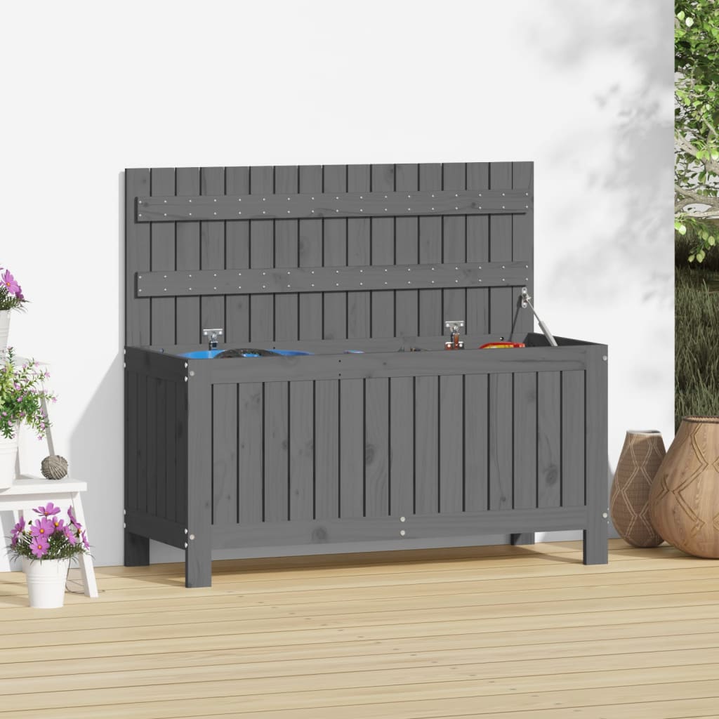 Garden storage box Grey 108x42.5x54 cm Pine wood