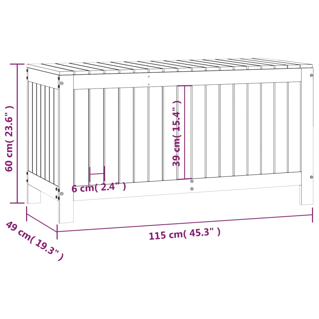 Garden storage box Honey brown 115x49x60 cm Pine wood