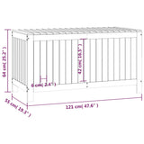 Boîte de rangement de jardin 121x55x64 cm Bois massif de pin