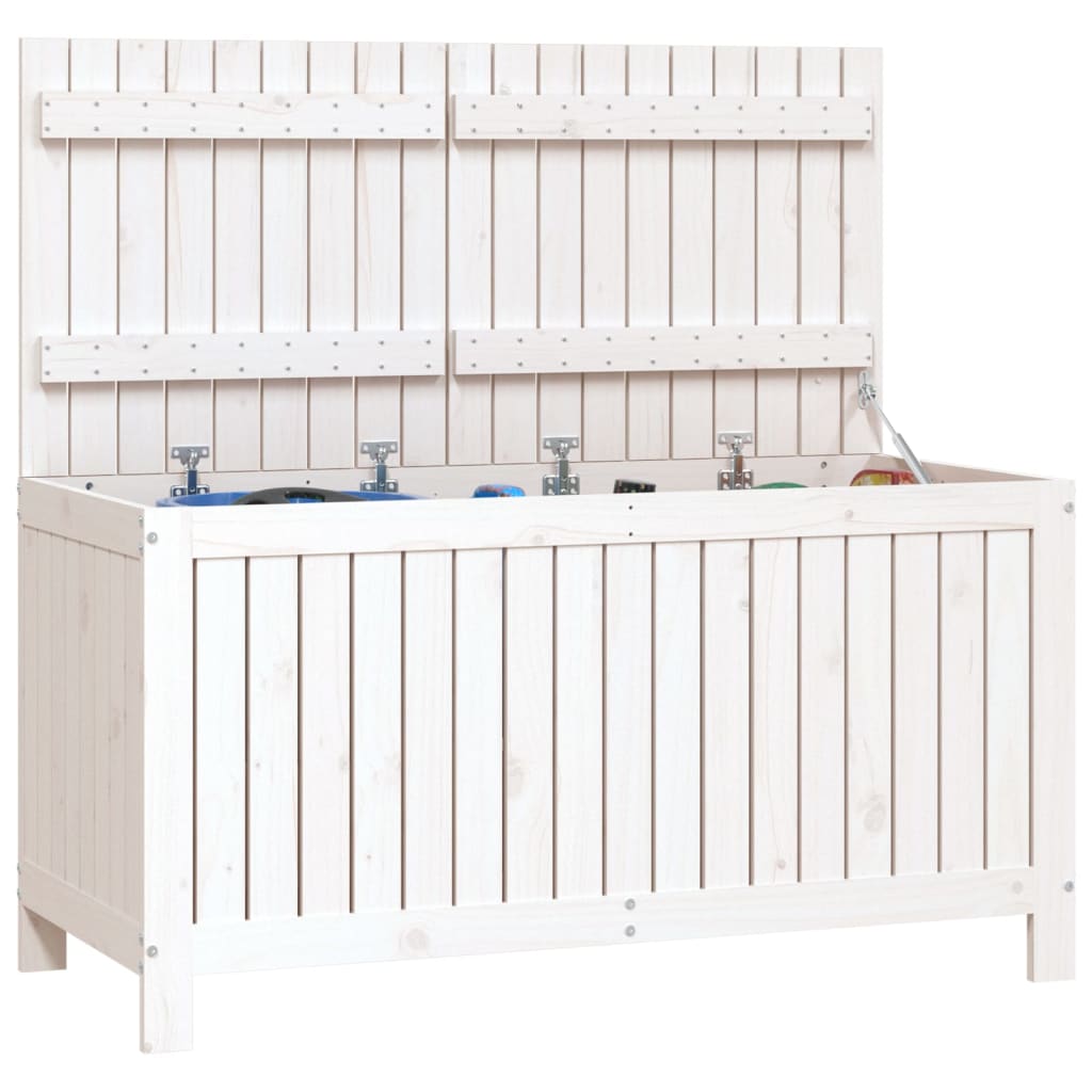 Boîte de rangement de jardin Blanc 121x55x64 cm Bois de pin