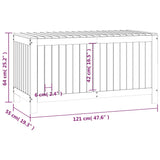 Boîte de rangement de jardin Gris 121x55x64 cm Bois de pin