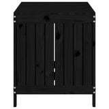 Boîte de rangement de jardin Noir 121x55x64 cm Bois massif pin