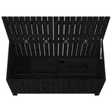 Boîte de rangement de jardin Noir 121x55x64 cm Bois massif pin