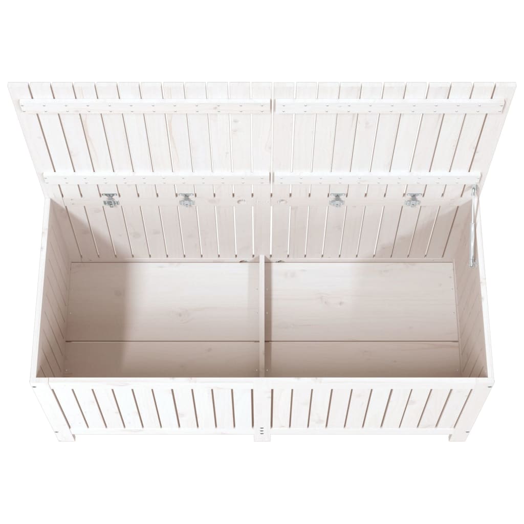 Garden storage box White 147x68x64 cm Pine wood