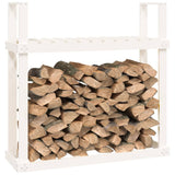 Support pour bois de chauffage Blanc 110x35x108,5cm Bois de pin