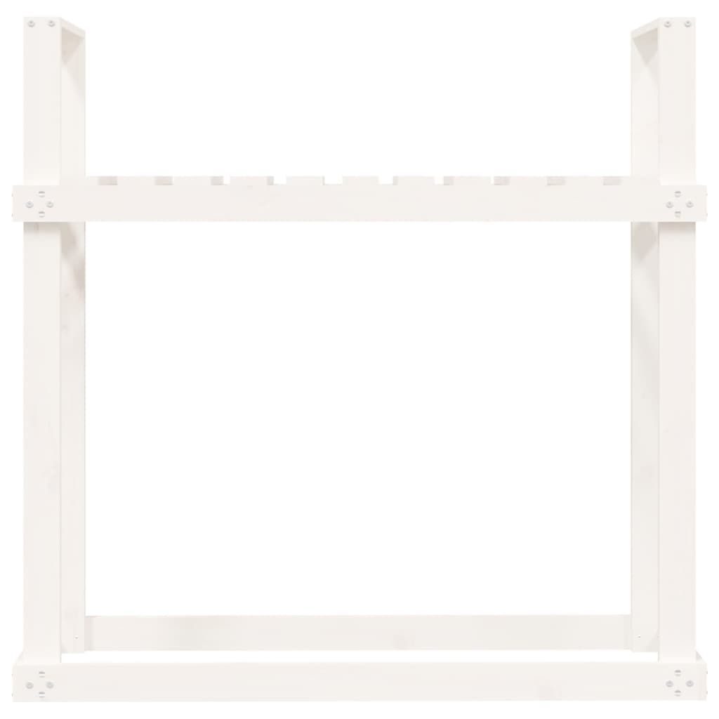 Support pour bois de chauffage Blanc 110x35x108,5cm Bois de pin