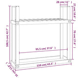 Support pour bois de chauffage Blanc 110x35x108,5cm Bois de pin