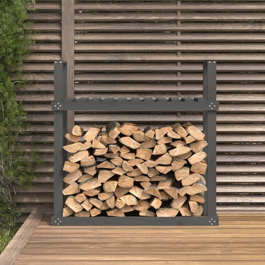 Support pour bois de chauffage Gris 110x35x108,5 cm Bois de pin