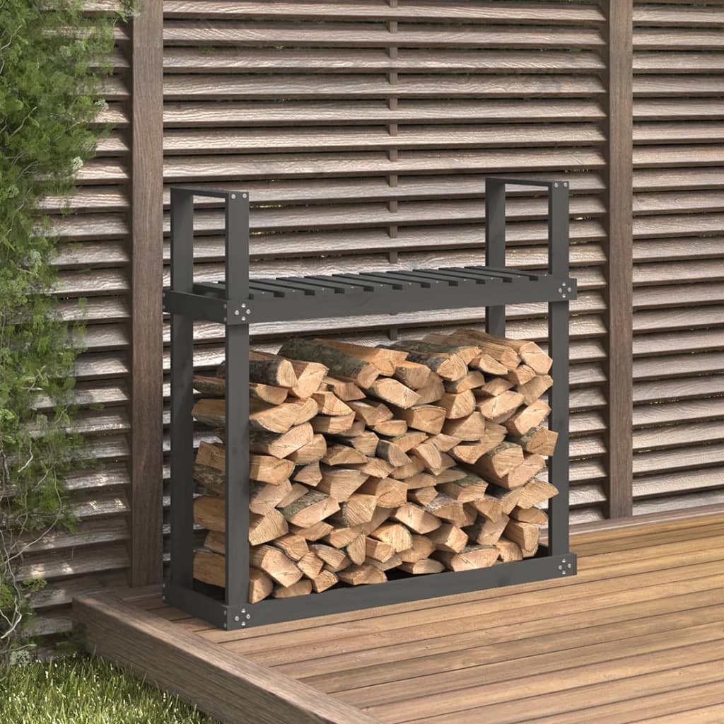 Support pour bois de chauffage Gris 110x35x108,5 cm Bois de pin