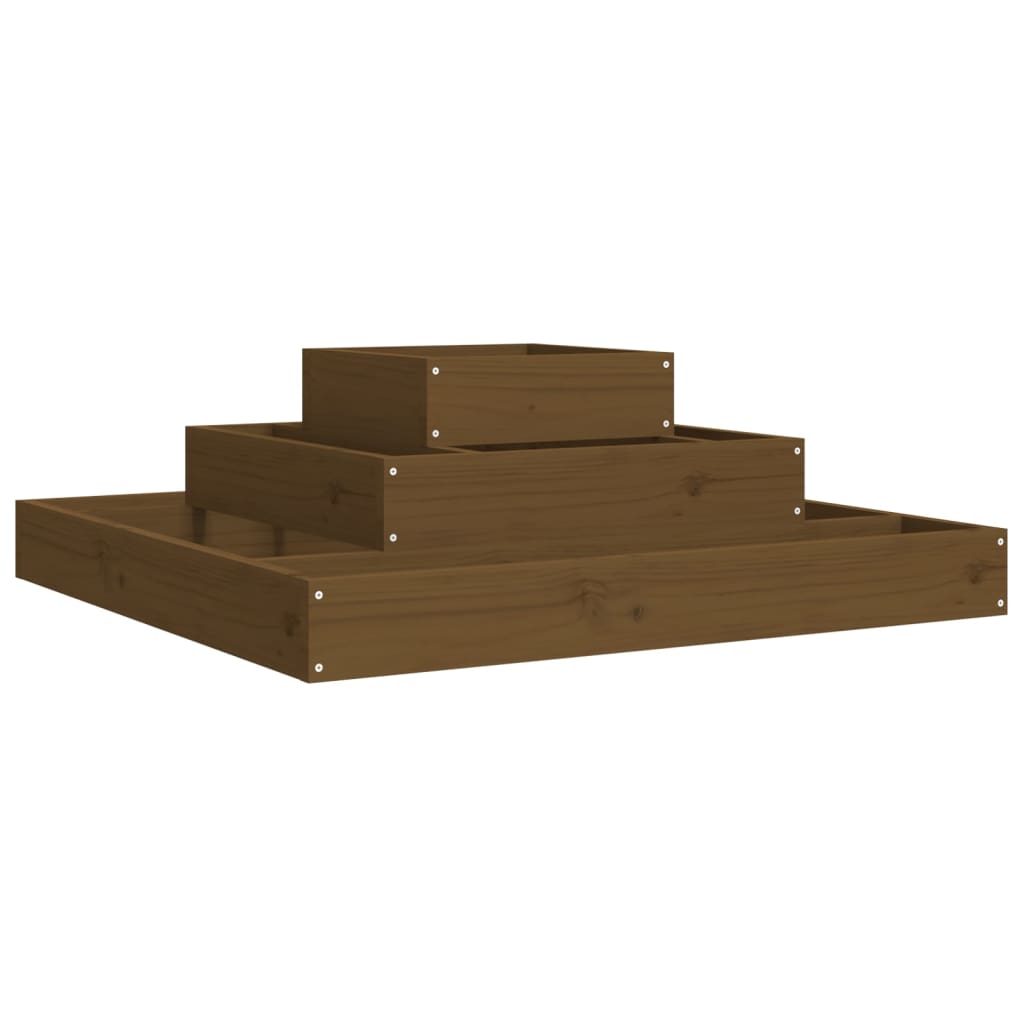 Jardinière Marron miel 80x80x27 cm Bois massif de pin