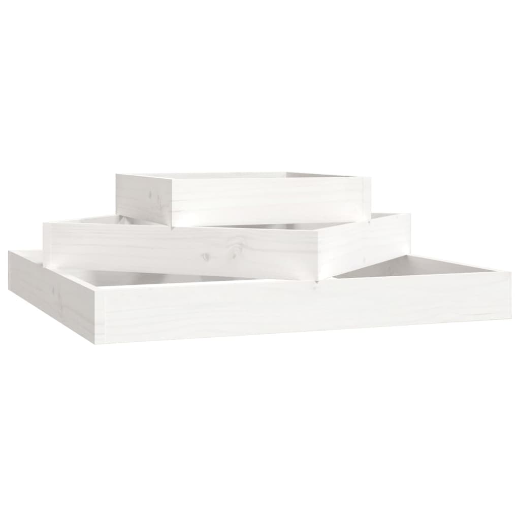 Jardinière Blanc 83x83x27 cm Bois massif de pin