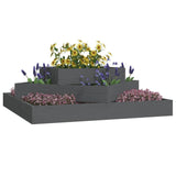 Jardinière Gris 83x83x27 cm Bois massif de pin