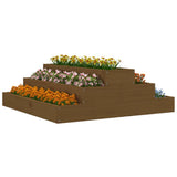 Jardinière Marron miel 80x80x27 cm Bois massif de pin