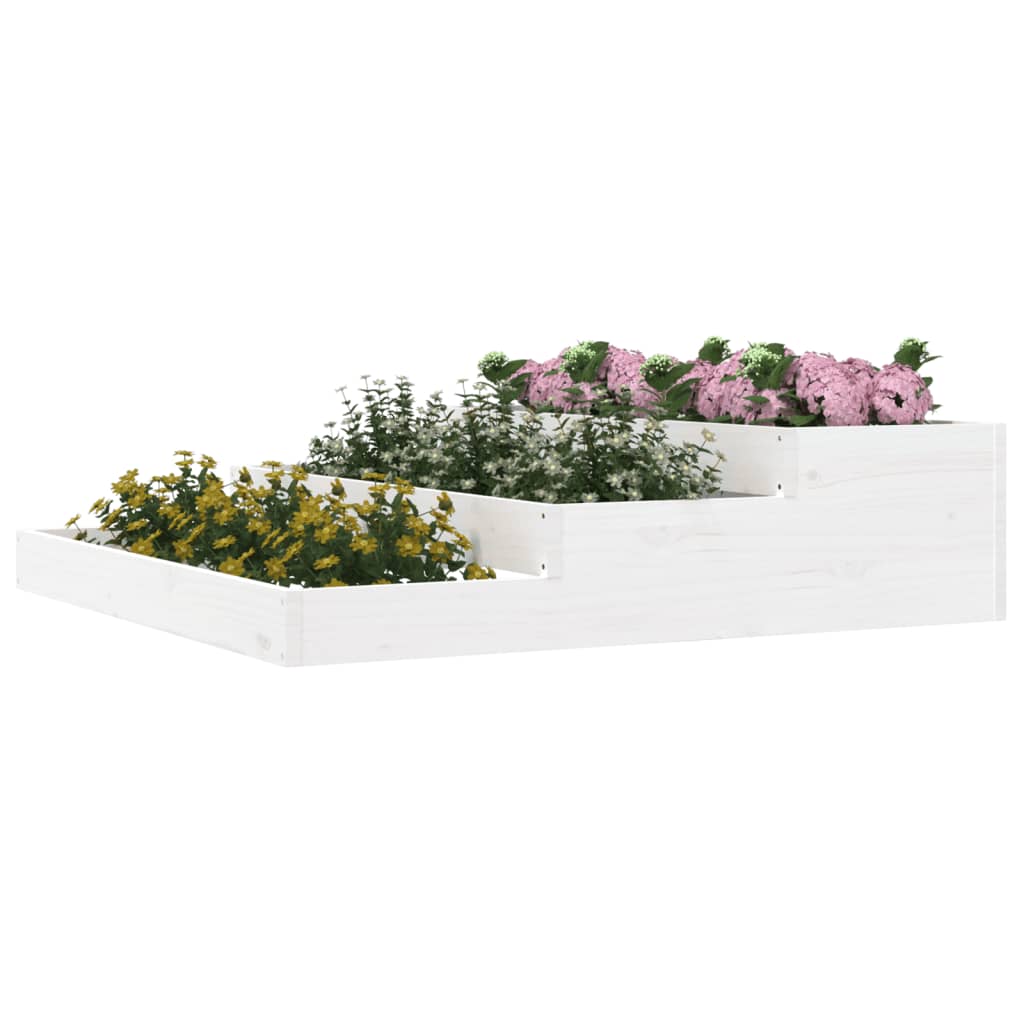 Jardinière Blanc 107x107x27 cm Bois massif de pin