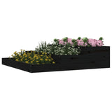 Jardinière Noir 107x107x27 cm Bois massif de pin