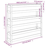 Jardinière 112x25x104,5 cm Bois massif de pin