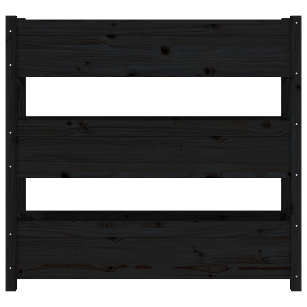 Jardinière Noir 112x25x104,5 cm Bois massif de pin