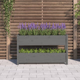 Jardinière Gris 112x25x66 cm Bois massif de pin