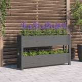 Jardinière Gris 112x25x66 cm Bois massif de pin