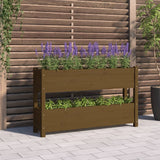 Jardinière Marron miel 112x25x66 cm Bois massif de pin