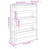 Jardinière Blanc 77x25x104,5 cm Bois massif de pin