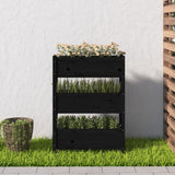 Jardinière Noir 77x25x104,5 cm Bois massif de pin