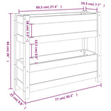 Jardinière Blanc 77x25x66 cm Bois massif de pin